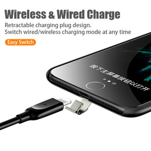 USAMS 2 in 1 Wireless Receiver Case Qi Receiver wireless charging for iphone 6 6s 7&Plus Phone case cover wireless charging case